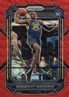 2022 Panini Prizm #254 Bennedict Mathurin Ruby Wave Basketball Card