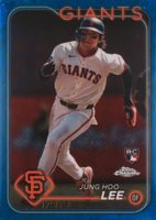 2024 Topps Chrome Logofractor Edition #201 Jung Hoo Lee Blue Refractor Baseball Card
