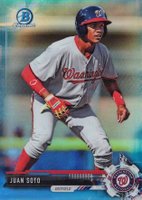 2017 Bowman Draft #BDC162 Juan Soto Chrome-Sky Blue Refractor Baseball Card