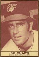 1971 Milk Duds # Jim Palmer Hand Cut Baseball Card