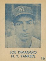 1948 Blue Tint #16 Joe DiMaggio Hand Cut Baseball Card