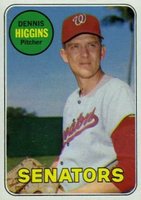 1969 Topps #441y Dennis Higgins Yellow Letters Baseball Card