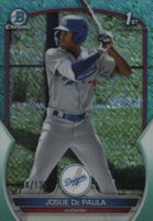 2023 Bowman Chrome Prospects #BCP111 Josue de Paula Aqua Shimmer Refractor Baseball Card