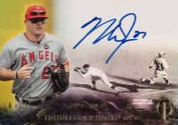2014 Topps Tribute Traditions Autographs #TT-MT Mike Trout Gold Baseball Card