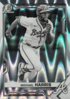 2021 Bowman Draft #BDC86 Michael Harris Chrome-Black & White Raywave Refractor Baseball Card