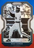 2021 Panini Prizm #99 Rod Carew Red/White/Blue Prizm Baseball Card