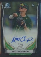 2014 Bowman Chrome Draft Pick Autograph #MCH Matt Chapman Black Refractor Baseball Card