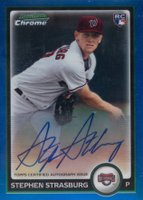 2010 Bowman Chrome #205 Stephen Strasburg Blue Refractor-Autograph Baseball Card
