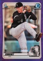 2020 Bowman Draft #BD95 Garrett Crochet Chrome-Purple Refractor Baseball Card