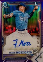 2021 Bowman Draft Chrome Draft Pick Autographs #CDAFM Frank Mozzicato Purple Refractor Baseball Card