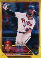2023 Topps Chrome Logofractor Edition #3 Bryce Harper Yellow Refractor Baseball Card
