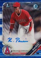 2019 Bowman Draft Chrome Draft Picks Autograph #CDAKP Kyren Paris Blue Wave Refractor Baseball Card