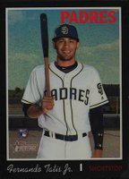 2019 Topps Heritage #517 Fernando Tatis Jr. Chrome-Black Refractor Baseball Card