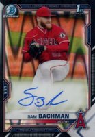 2021 Bowman Draft Chrome Draft Pick Autographs #CDASB Sam Bachman Black & White Raywave Refractor Baseball Card