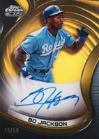 2022 Topps Chrome Black Autographs #BJ Bo Jackson Gold Refractor Baseball Card