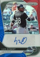 2020 Panini Prizm Rookie Autographs #RALR Luis Robert Red/White/Blue Prizm Baseball Card