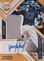 2018 Panini Elite Extra Edition Future Threads Silhouette Autographs #YA Yordan Alvarez Gold Baseball Card