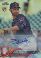 2018 Topps Chrome Update #HMT59 Shane Bieber Autograph-Refractor Baseball Card