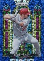2021 Panini Prizm Stained Glass #SG-1 Mike Trout Blue Donut Circles Baseball Card