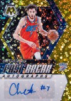 2023 Panini Mosaic Fast Break Autographs #FBCHT Chet Holmgren Gold Basketball Card