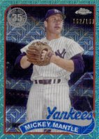 2024 Topps Silver Pack 1989 Chrome Promo #43 Mickey Mantle Series 2-Aqua Refractor Baseball Card