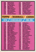 1976 Topps #392 Checklist 265-396 Baseball Card