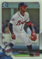 2018 Bowman Chrome #92 Ozzie Albies Sunglasses-Refractor Baseball Card