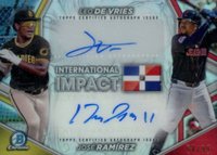 2024 Bowman Chrome International Impact Autographs #IIDR Jose Ramirez/Leo de Vries Baseball Card