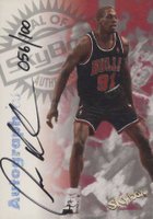 1997 Skybox Premium Autographics # Dennis Rodman Century Marks Basketball Card