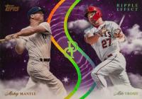 2024 Topps Dynamic Duals Ripple Effect #RE02 Mickey Mantle/Mike Trout Amethyst Baseball Card