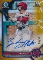 2022 Bowman Draft Chrome Draft Pick Autographs #CDAZN Zach Neto Gold Refractor Baseball Card