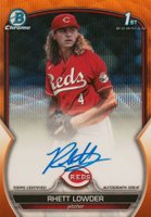 2023 Bowman Draft Chrome Prospect Autograph #CDARLO Rhett Lowder Orange Wave Baseball Card