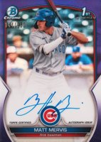 2023 Bowman Chrome Prospect Autographs #CPAMM Matt Mervis Purple Refractor Baseball Card