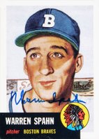 1999 Hall of Fame Autographs # Warren Spahn Trading Card Baseball Card