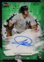 2024 Topps Finest Finest Autographs #FAJDO Jasson Dominguez Green Refractor Baseball Card