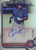 2022 Bowman Chrome Prospect Autographs #CPACF Christian Franklin Refractor Baseball Card