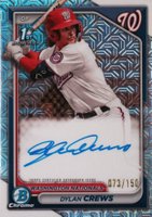 2024 Bowman Chrome Prospect Autographs #CPADC Dylan Crews Hta Choice Refractor Baseball Card