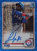 2020 Bowman Chrome Prospect Autographs #CPALA Luisangel Acuna Choice Refractor Baseball Card