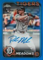 2024 Topps Chrome Update Chrome Baseball Update Series Autographs #ACPM Parker Meadows Blue Refractor Baseball Card