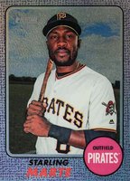 2017 Topps Heritage  #459 Starling Marte Chrome-Purple Refractor Baseball Card
