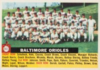 1956 Topps #100gc Baltimore Orioles Center-Gray Back Baseball Card