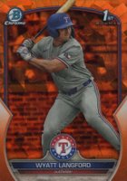 2023 Bowman Draft Sapphire Edition #BDC106 Wyatt Langford Orange Baseball Card