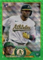 2023 Topps Chrome #99 Esteury Ruiz Green Wave Refractor Baseball Card