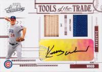 2005 Playoff Absolute Memorabilia Tools of the Trade Double Swatch Autograph #TT-49 Kerry Wood Baseball Card
