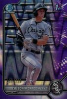 2022 Bowman Chrome Prospects #BCP71 Colson Montgomery Purple Raywave Refractor Baseball Card