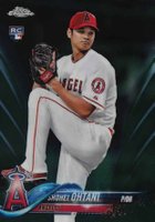 2018 Topps Chrome #150 Shohei Ohtani Pitching-Green Refractor Baseball Card