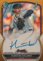 2023 Bowman Draft Chrome Prospect Autograph #CDAHWA Hurston Waldrep Gold Refractor Baseball Card