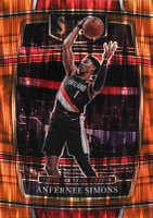 2021 Panini Select #29 Anfernee Simons Orange Flash Prizm Basketball Card