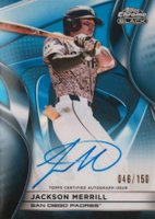 2025 Topps Chrome Black Autographs #JM Jackson Merrill Blue Refractor Baseball Card