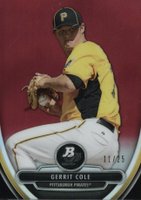 2013 Bowman Platinum Chrome Prospects #4 Gerrit Cole Red Refractor Baseball Card